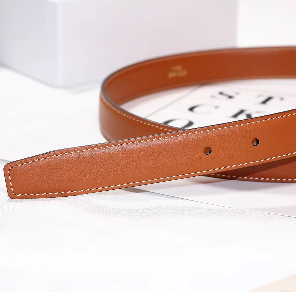 

Most New 2024 Famous brands Absolute High Quality Women's Luxury Double-sided Leather Black Belt