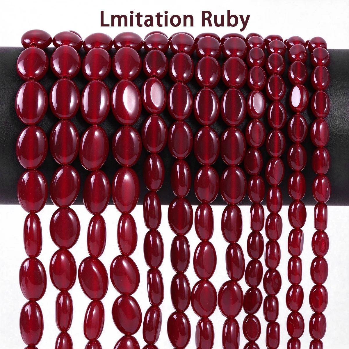 6x8/8x12/10x14mm About 13-22pcs Natural Stone Garnet Oval Slice Beads Flat Oval Beads for DIY Bracelet Necklace Jewelry Making