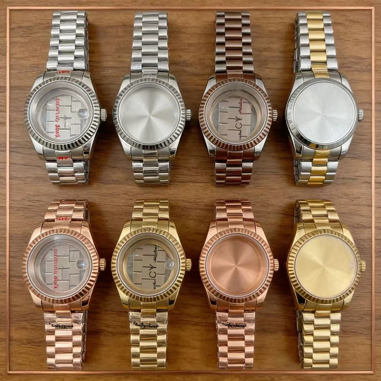 

36/39mm Silver Case Presidential Strap Sapphire Glass fits Seiko Oyster DateJust NH35 NH36 4R/7S Automatic Movement 28.5-29 Dial