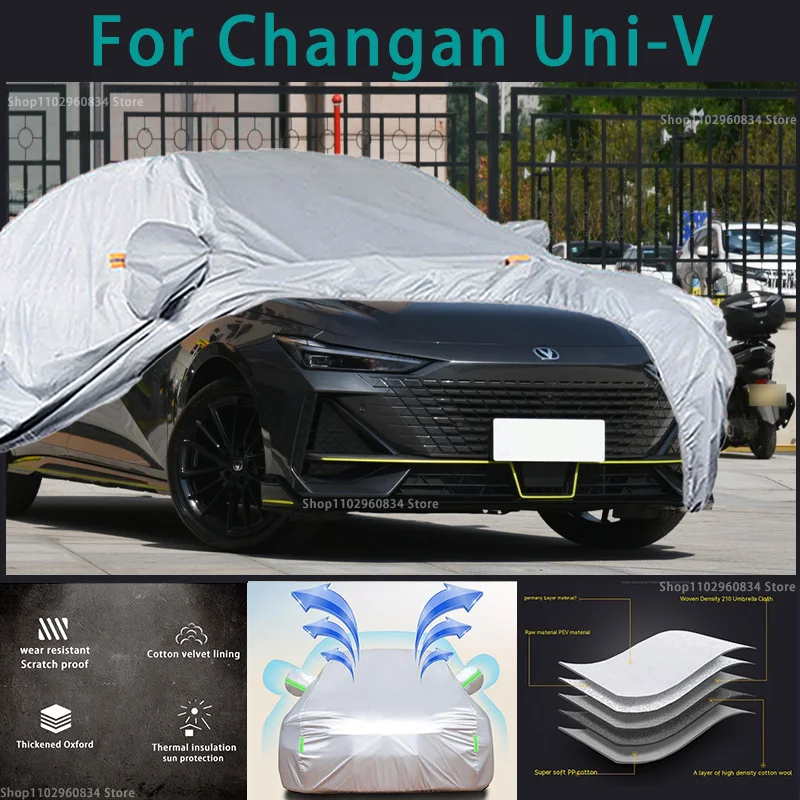 

For Changan Uni-V 210T Waterproof Full Car Covers Outdoor Sun uv protection Dust Rain Snow Protective Auto Protective cover