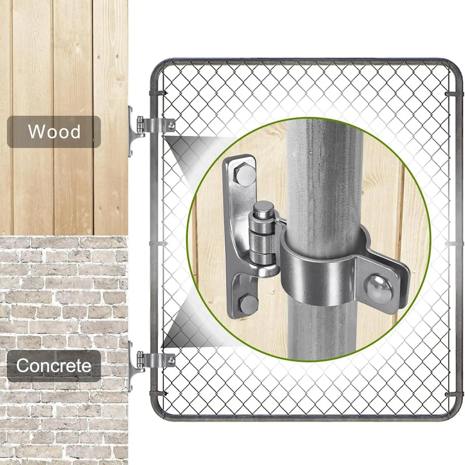 Wall Mount Hinge Reliable Chain Link Fence Hinge Door Hinges Stainless Steel Gate Hinges For Farms Wood Posts Concrete Walls