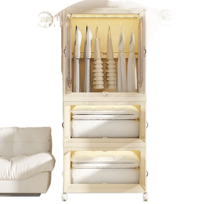 

Double door baby wardrobe household installation-free baby clothes sorting cabinet floor storage cabinet foldable storage