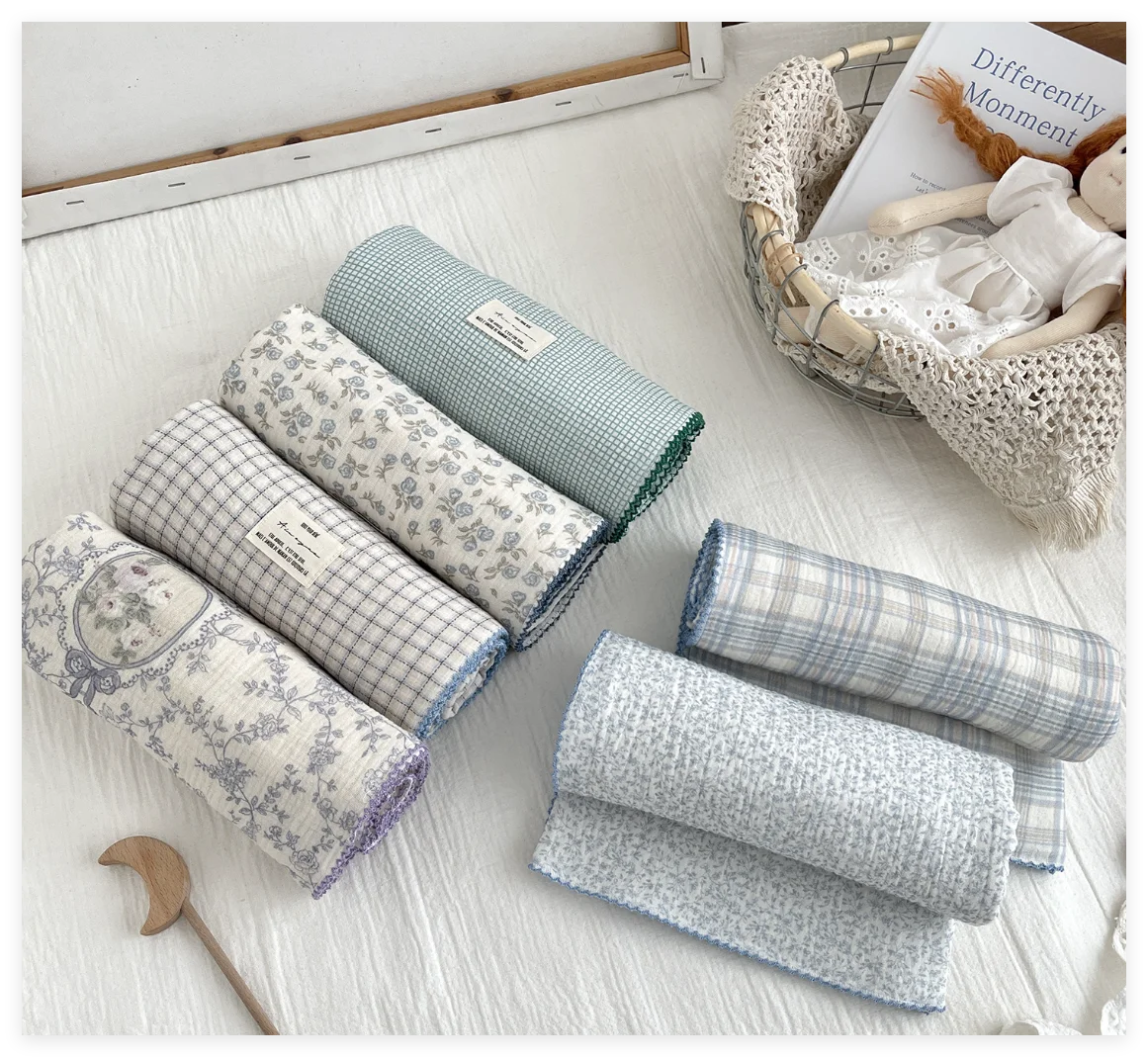 夏用ブランケット新生児綿ソフトおくるみラップ男の子女の子ブランケット花柄受信ブランケットベビーベッドキルトラップベビー