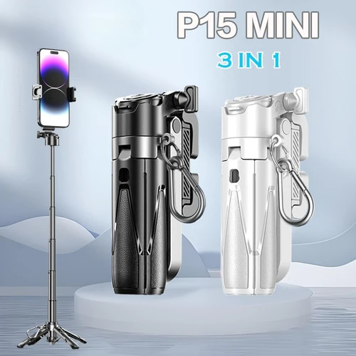 Mini trípode, nuevo trípode/palo Selfie 2025 con interruptor de botón remoto de un solo toque, 360 °   Rotación con Bluetooth para iPhone