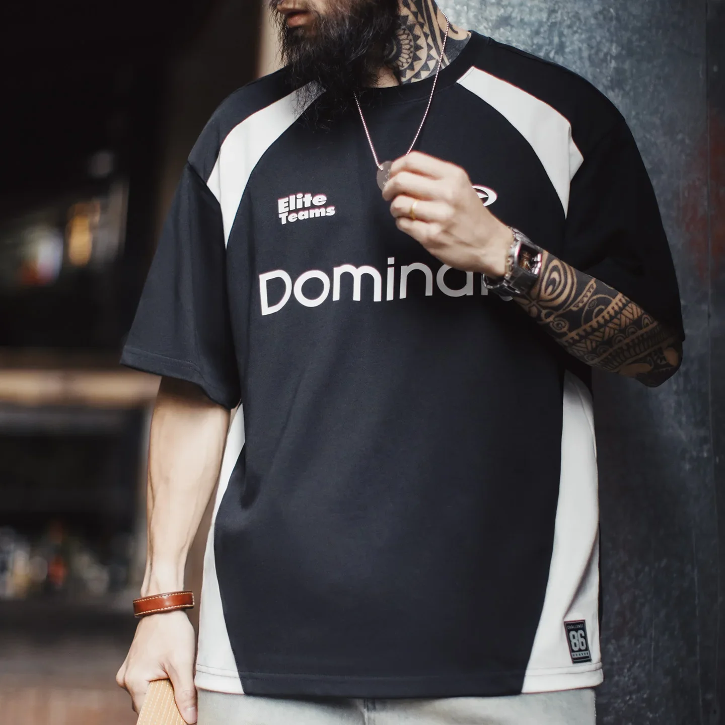 Maden Men Vintage Sports Tee Patchwork Printed Basketball Short Sleeve Shirt Quick Dry Loose Oversized Casual Daily Tops