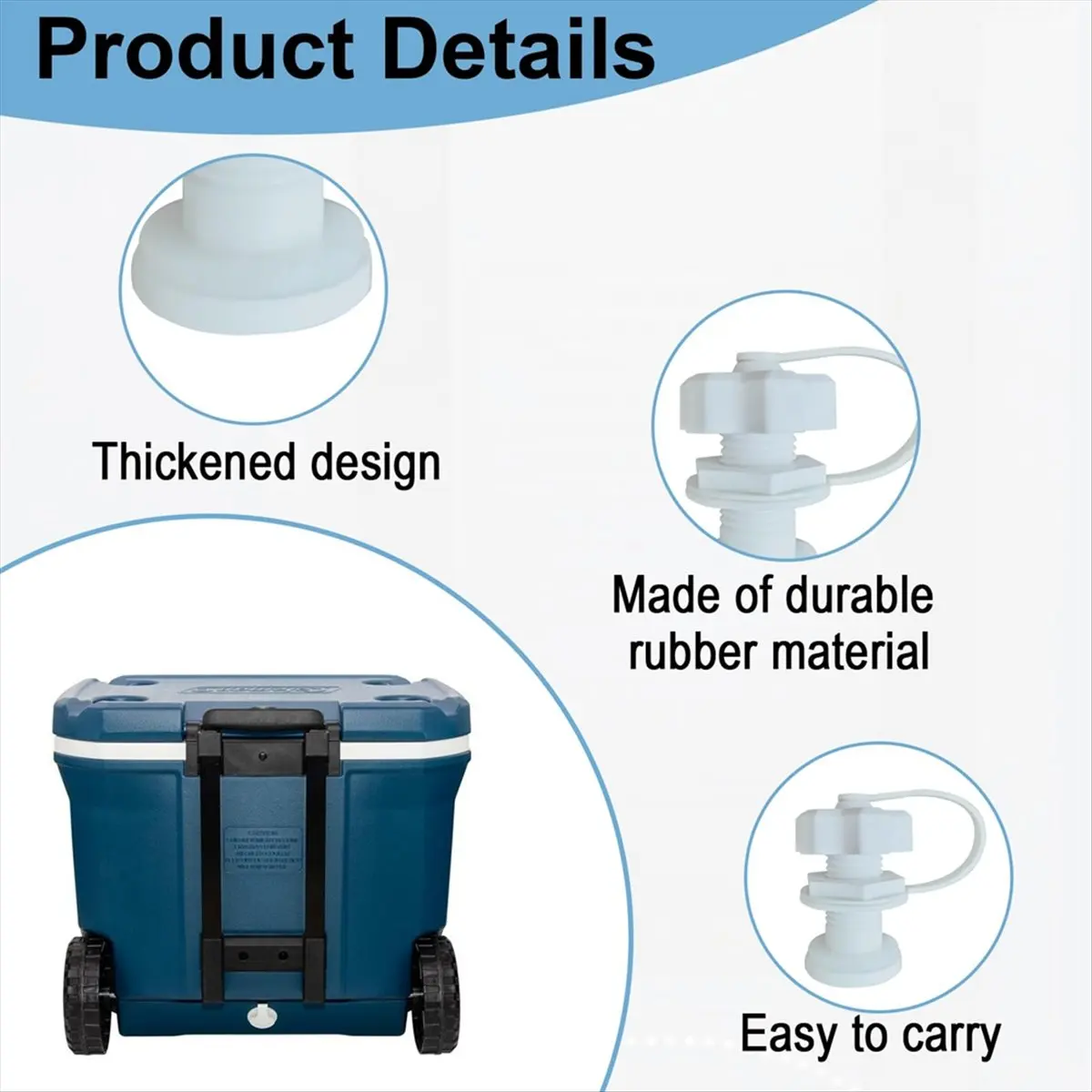 BHBL Cooler Drain Plug Kit Universal Replacement Cooler Drain Plug Assembly for Most Coolers with Drain Plug