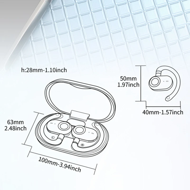 سماعات أذن JM18 بخطاف للترجمة، سماعات بلوتوث 5.4 من النوع المفتوح، سماعات أذن رياضية دوارة من النوع المفتوح، خطاف أذن أسود-A75P #1