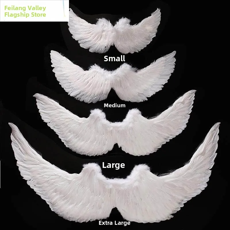 

Adult Large White Angel Wings Performance Props Children's Feather Wings Costume Accessories Stage Performance Supp...