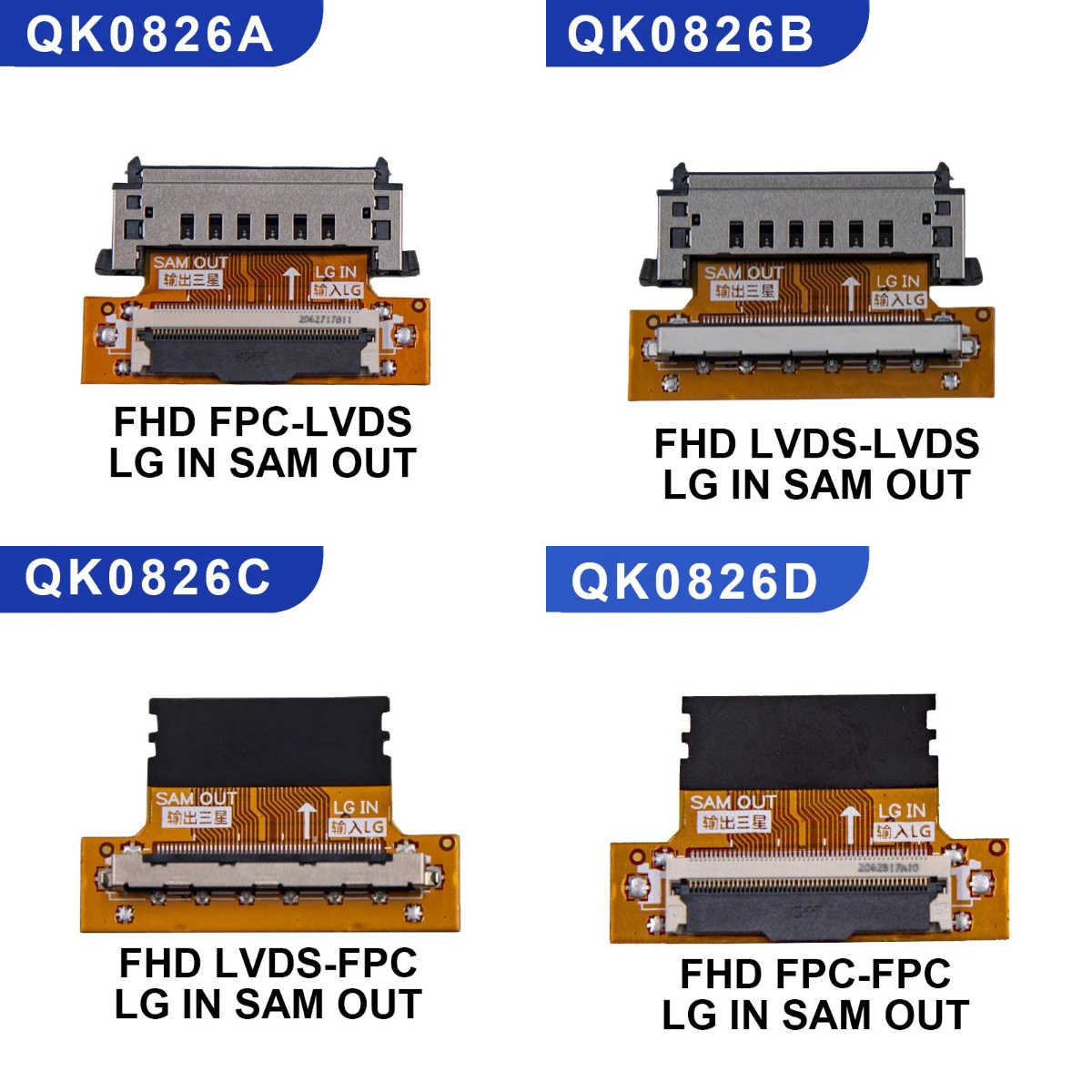 10 unids/lote 51P FHD LVDS-FPC adaptador de placa de transferencia de señal LCD LG a Samsung a LG QK0826A/B QK0827A/B