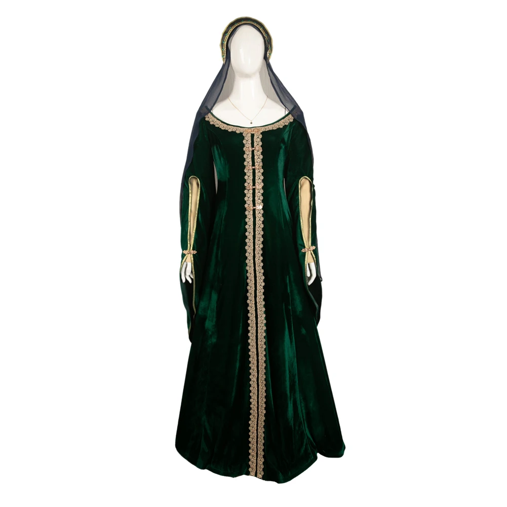 Alicent Princess Cosplay Costume Fantasy Dark Green Dress TV Dragon 2 Cosplay House Halloween travestimento vestito da donna