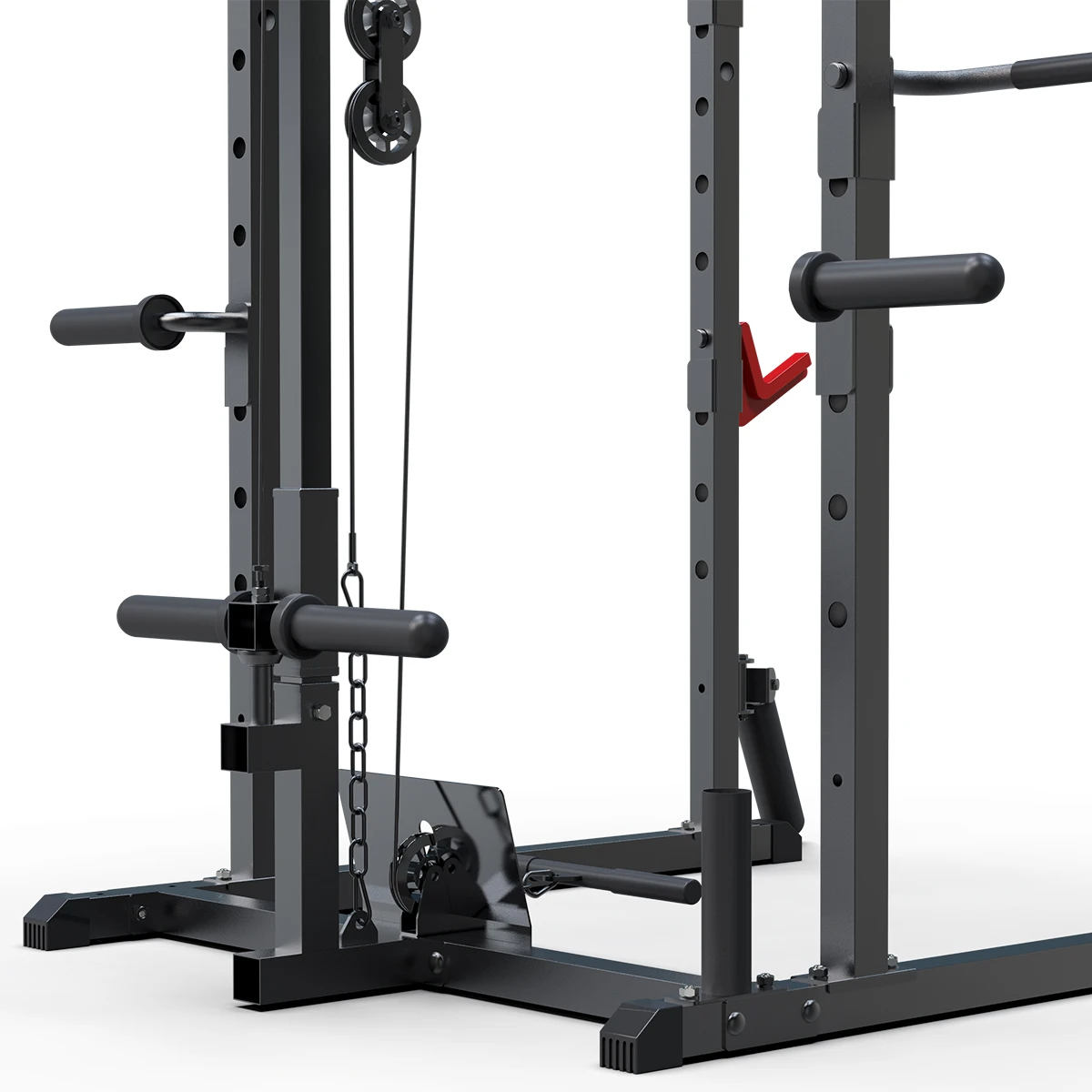 

Многофункциональный силовой комплекс для дома: кроссовер, силовая рама, стойка для приседаний, тренажер для поднятия тяжестей, машина Смита