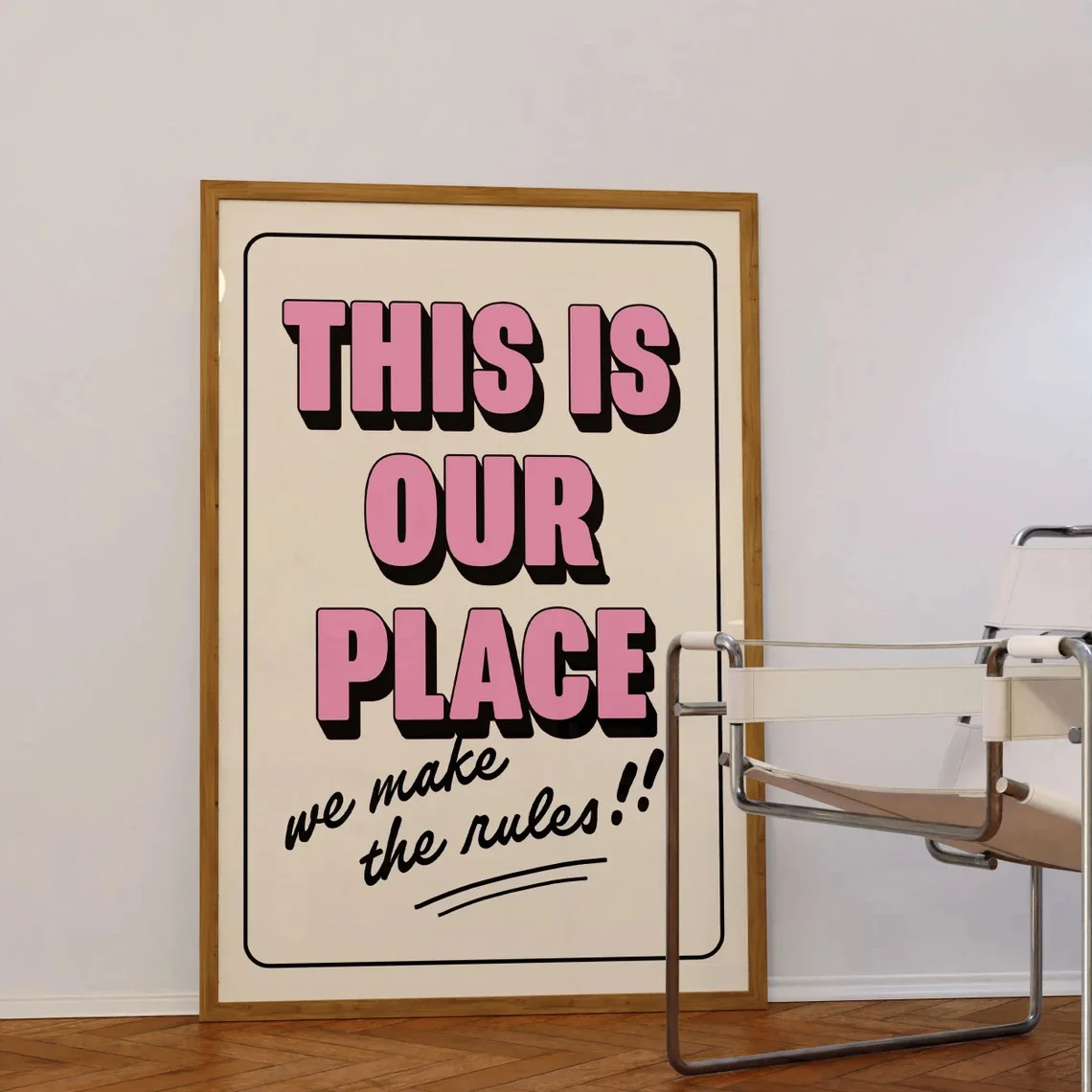 1pcs,This Is Our Place We Make The Rules Light Pink Poster,Taylor Lyrics,Trendy Wall Art,Bar Car Aesthetic,Retro Preppy Poster