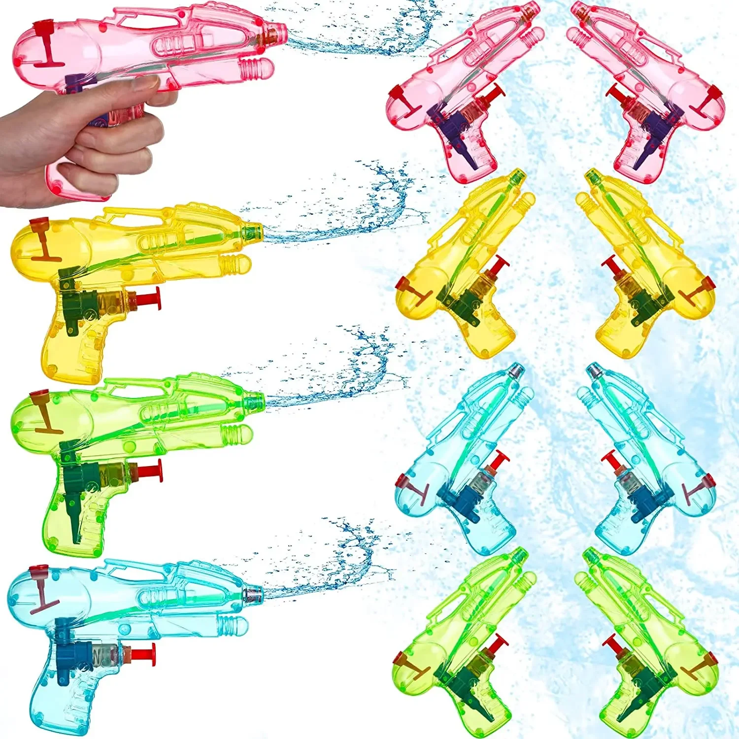 1/2/3/4pcs Children's Water Gun Toys Mini Transparent Squirt WaterGuns Kids Summer Outdoor Fight Beach Pool Game Blaster Toy