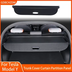 For Tesla Model Y 2018-2023 Car Trunk Cargo Cover Curtain Rear Boot Tray Security Shield Organizer Shade Partition Privacy Mats