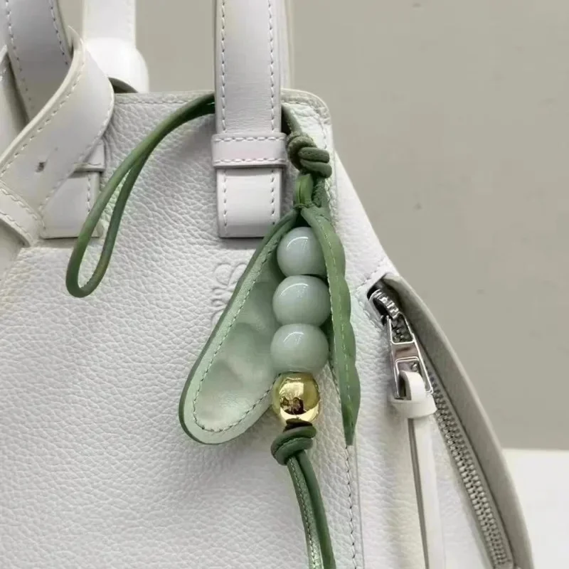 Pea Pendant Bag Parts New Original Art Cute Green Bean Pod Bag Hanger Car Interior Key Pendant Bag Hanging Decoration Pendant