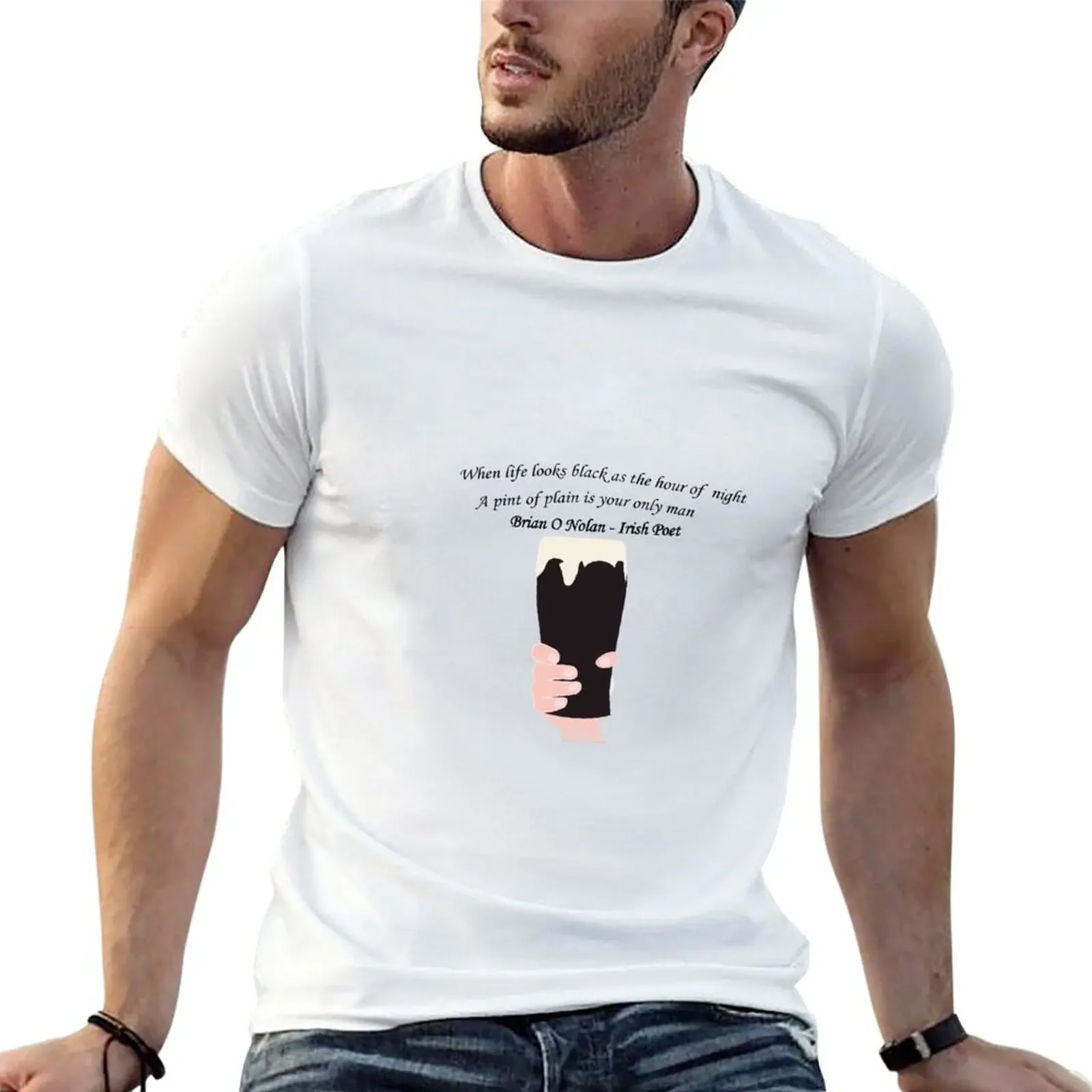 A Pint of Plain Authentic Irish Print T-Shirt korean fashion new edition mens t shirts casual stylish