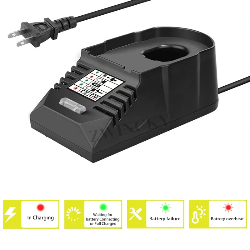 

Lithium-Ion Battery Charger for Ryobi 18V Li-ion NiCad NiMh Battery P102 P103 P107 P108 P109 P189 P190 PBP002 PBP005 Charger