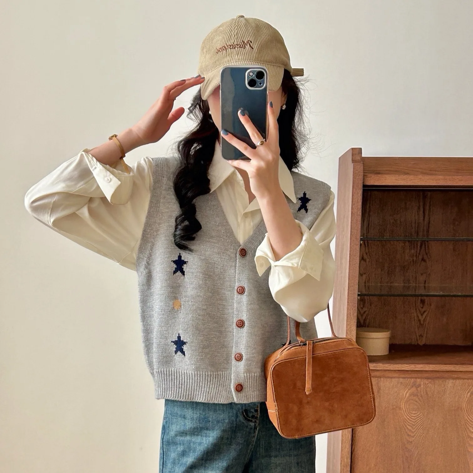 

Loose V-Ne Long Sve Knitwear Autumn New Sle Korean College Sle Women's Faionable All-Match Open Cardigan