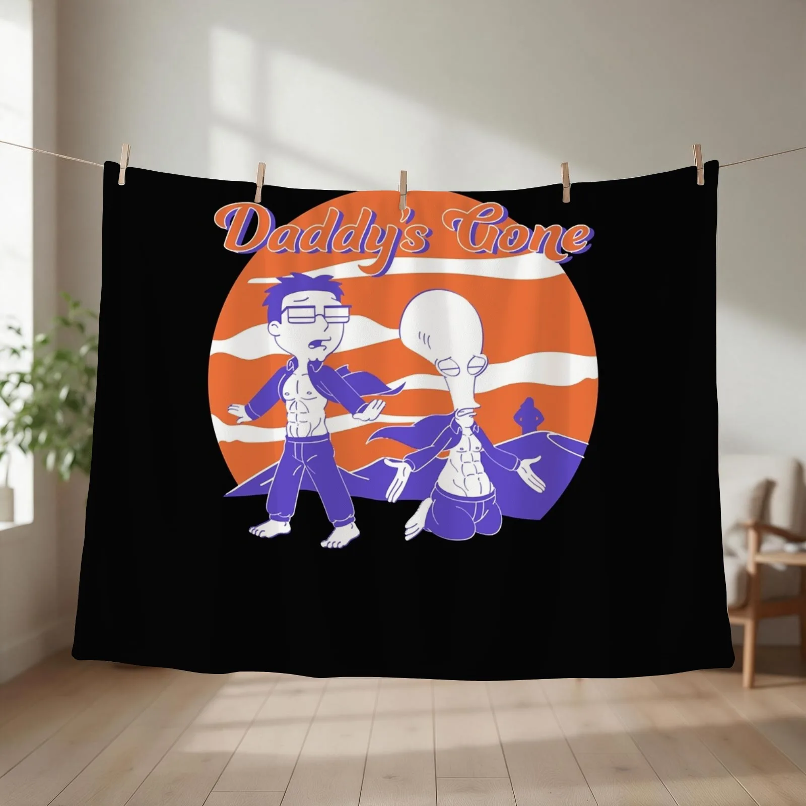Daddy&x27;s Gone Classic T-Shirt Throw Blanket couch cozy soft plush fuzzy picnic outdoor blanket
