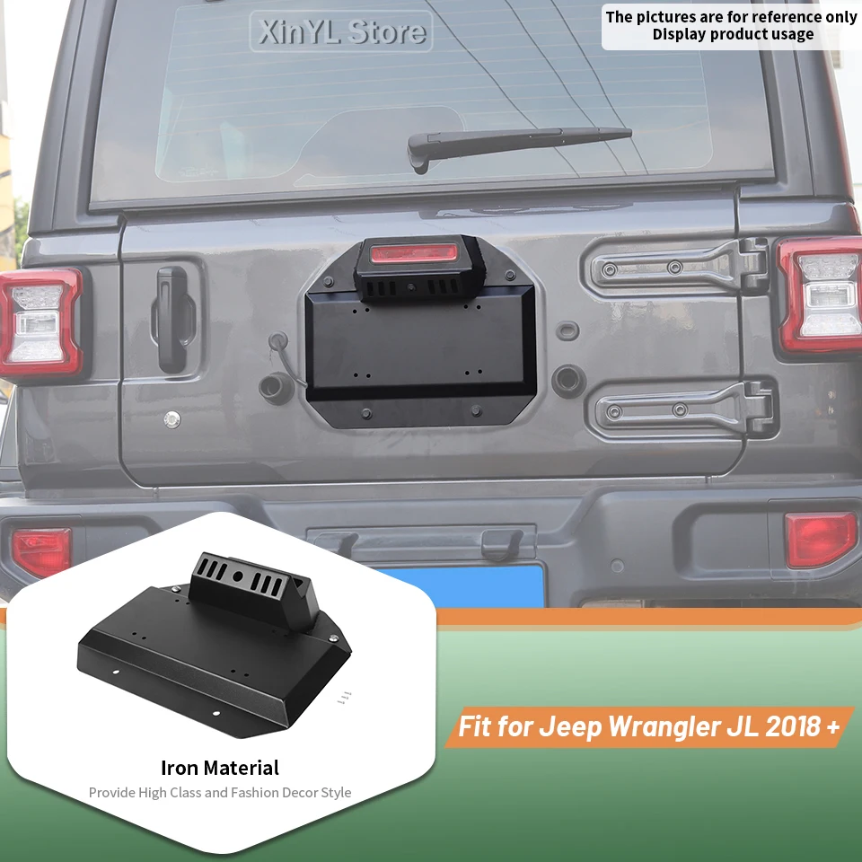 

Металлический держатель номерного знака на заднюю дверь для Jeep Wrangler JL 2018 года и новее, аксессуары для автомобиля