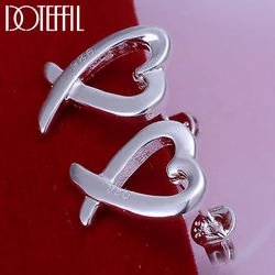 DOTEFFIL Heart 925 Sterling Silver Heart Stud Earrings For Woman Girls Mini Minimalist Fashion Romance Jewelry