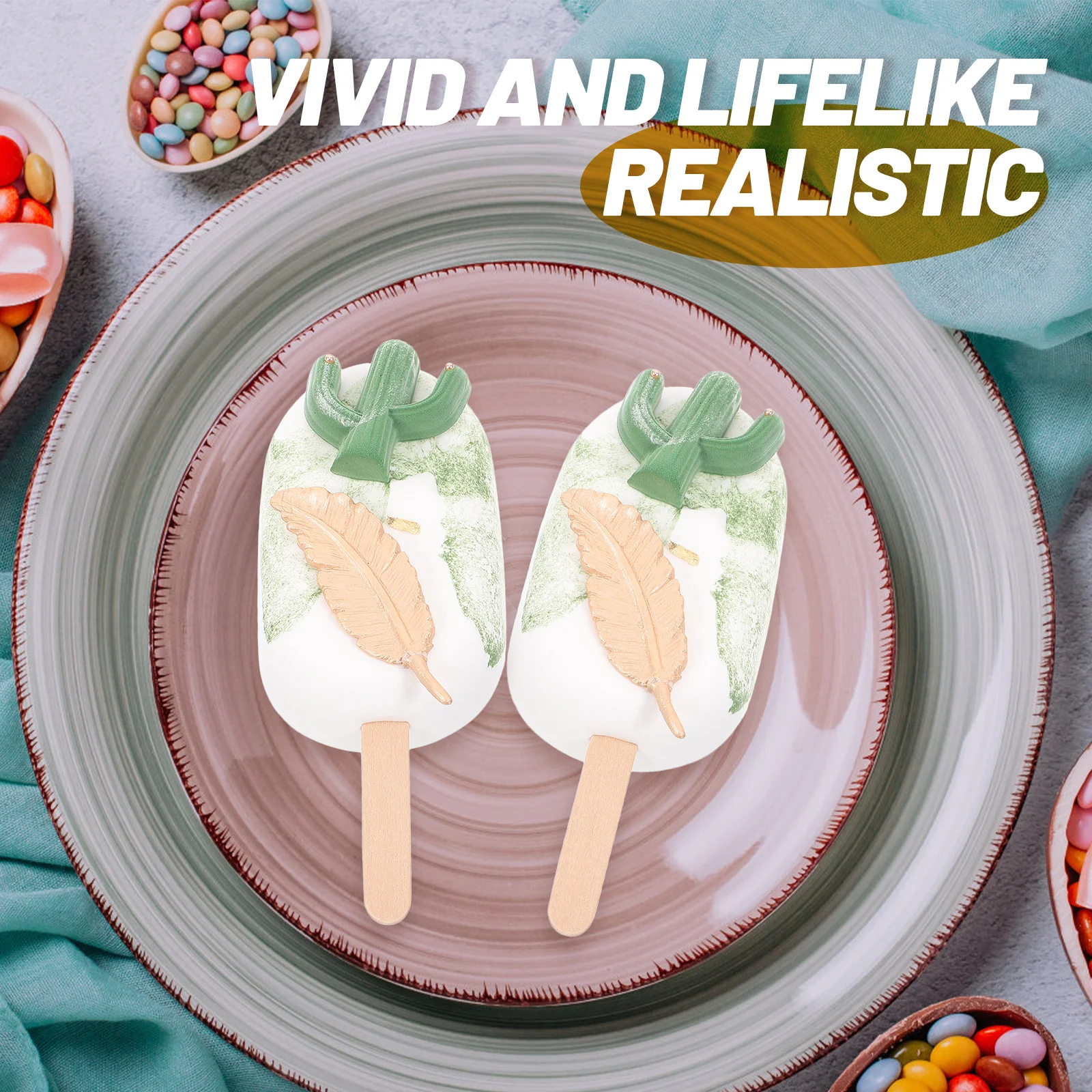 

Artificial Ice Fake Popsicle Display Realistic Food For Shop Window Decor Photography Prop Realistic Food Sample