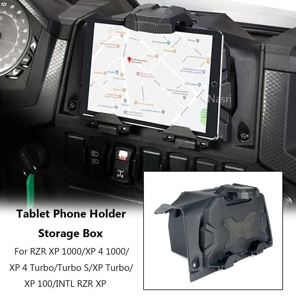 For Polaris RZR XP 4 1000 XP4 Turbo S 2019-2023 2022 Motorcycle Electronic Device Tablet Phone Holder Storage Box Organizer Tray