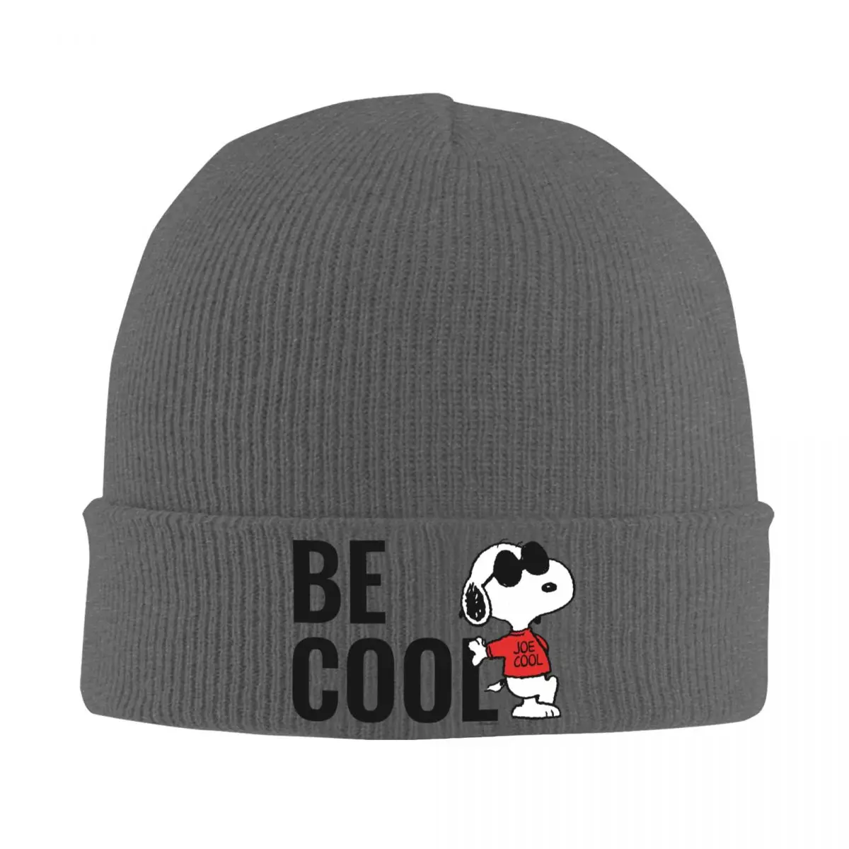 Snoopy Joe Cool Standing Hat Autumn Winter Beanies Warm Cartoon Peanuts Comic Caps Men Women Knitted Hat