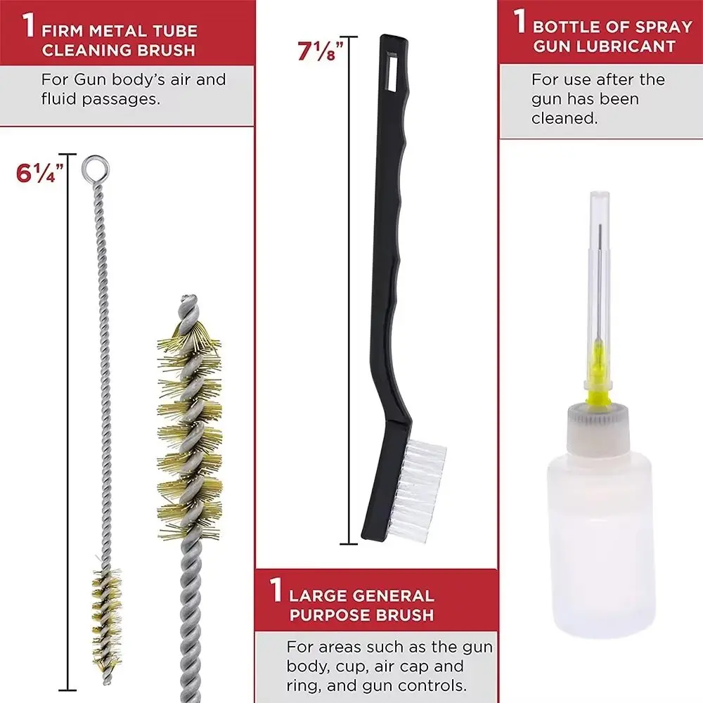 

17/23Pcs Airbrush Spray Nozzle Cleaning Brush Set Storage Case Durable Paint Nozzle Cleaning Kit Tube Cleaning Brushes Auto Care