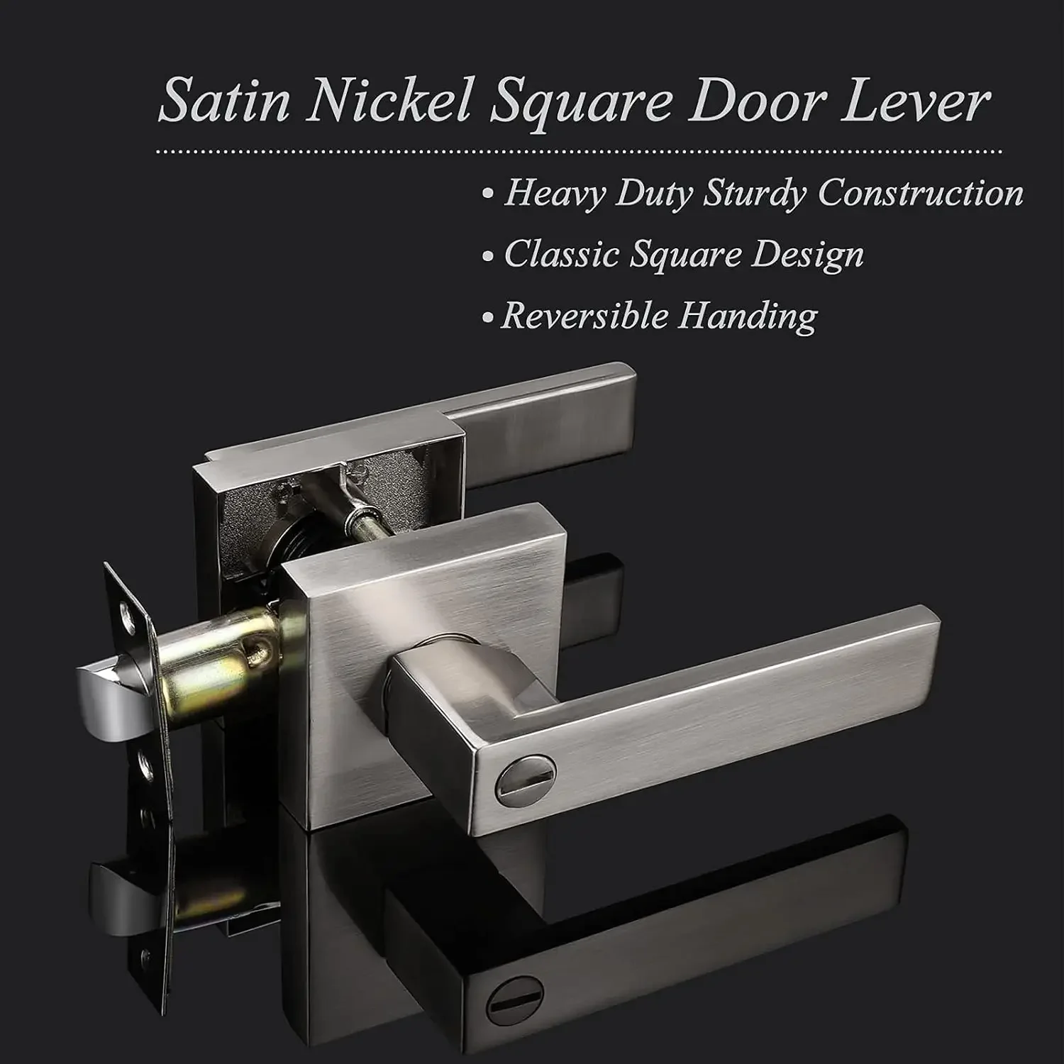 For Squar Privacy Door Levers Lockset Keyless Door Locks Handles