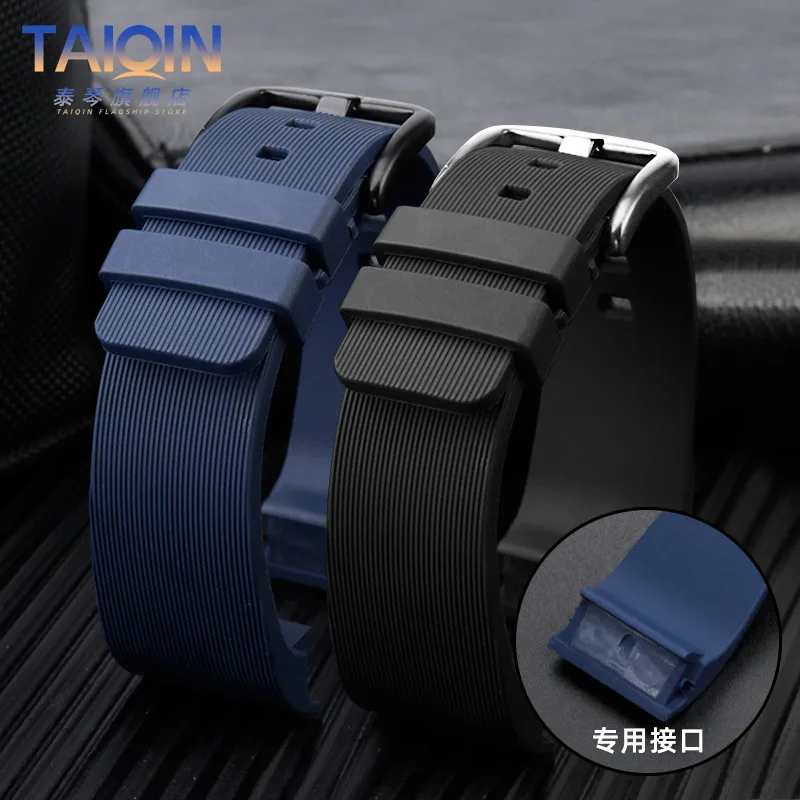 20mm 23mm Rubber Watch Strap for Cartier Santos Sandoz Male Santos 100 Silicone Men Women Watch Strap Waterproof  Wristband