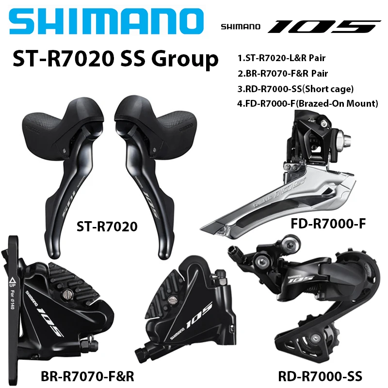 SHIMANO 105 R7000 R7020 2X11Speed Groupset ST SHIFT LEVER Right Left 11v REAR DERAILLEUR Front Derailleur Brake Caliper Group