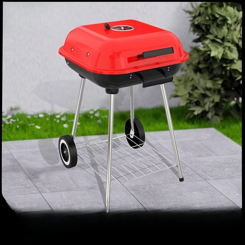 Cross-border Wholesale High-footed Burger Barbecue Grill Portable Outdoor Charcoal Barbecue Grill 18-inch Burger Grill Barbecue