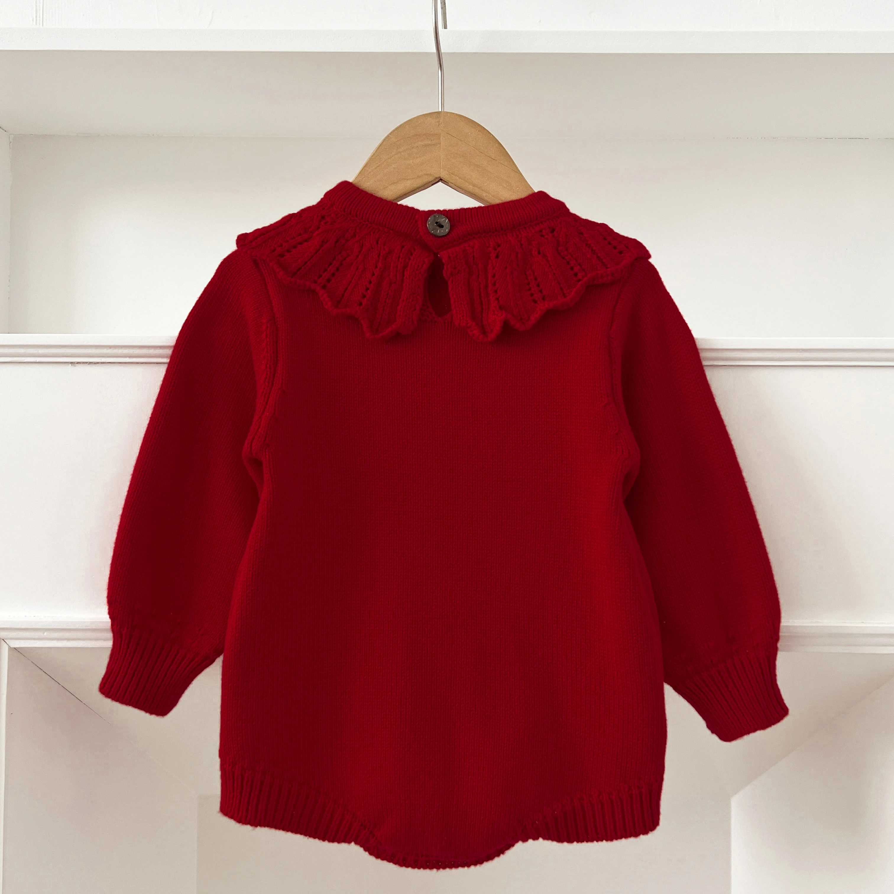 Weihnachten Stickerei Floral Baby Mädchen Pullover Strampler Neugeborenen Lange Ärmel Stricken Kleidung Prinzessin Strickwaren Winter Herbst Overall ﻿ – Detail 15