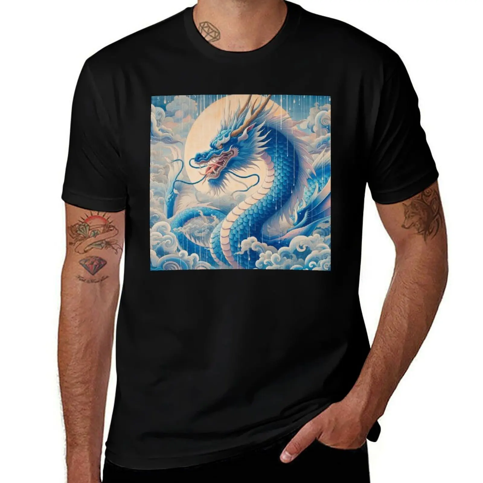 Azure Dragon Summoning Rain T-Shirt Halloween Theme T-Shirt