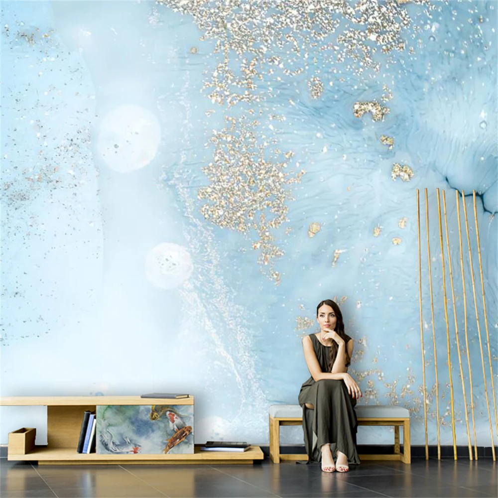 

Custom Nordic Blue Graffiti Marble Wallpaper TV Background Wallpapers for Living Room Sofa photo Mural Bedroom 3D Wall Covering