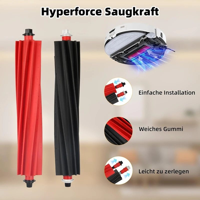 ชุดอุปกรณ์เสริมสำหรับ Xiaomi roborock S8 MaxV หุ่นยนต์ทำความสะอาดแบบลูกกลิ้งแปรงตัวกรองถุงเก็บฝุ่น