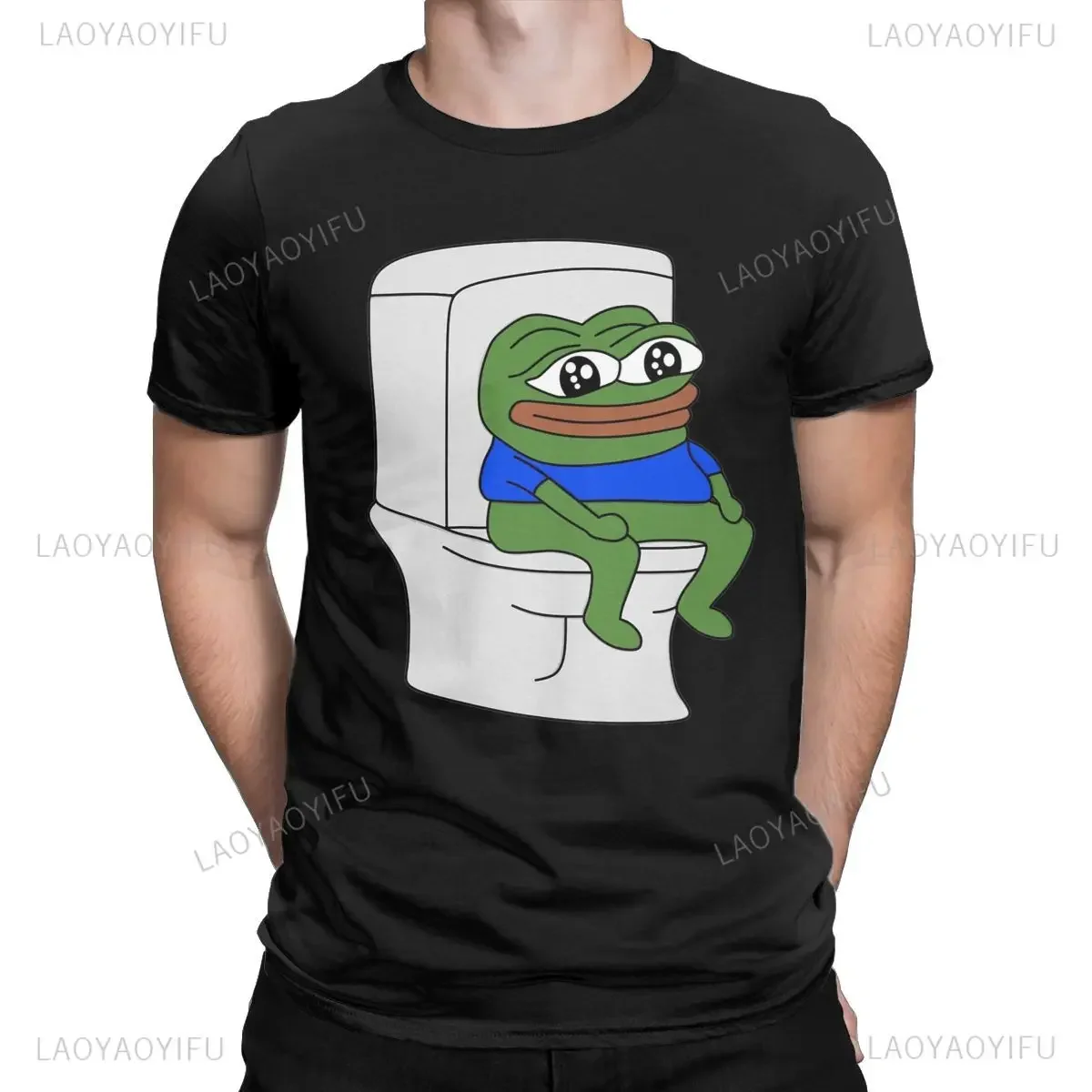 Funny Pepe The Frog Meme Graphic Men 100% bawełniana koszulka Crewneck Classic z krótkim rękawem Y2k Pomysł na prezent Estetyczne topy