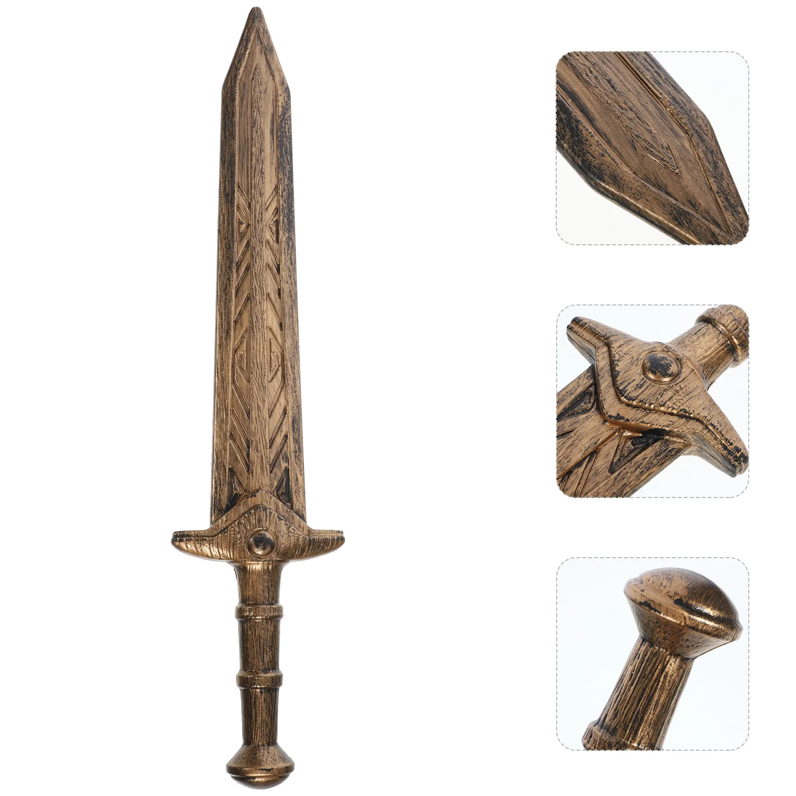 

Wear-Resistant Wide Sword Prop Costume Accessory Simulated Ancient Sword For Cosplay Halloween Party Game Plaything