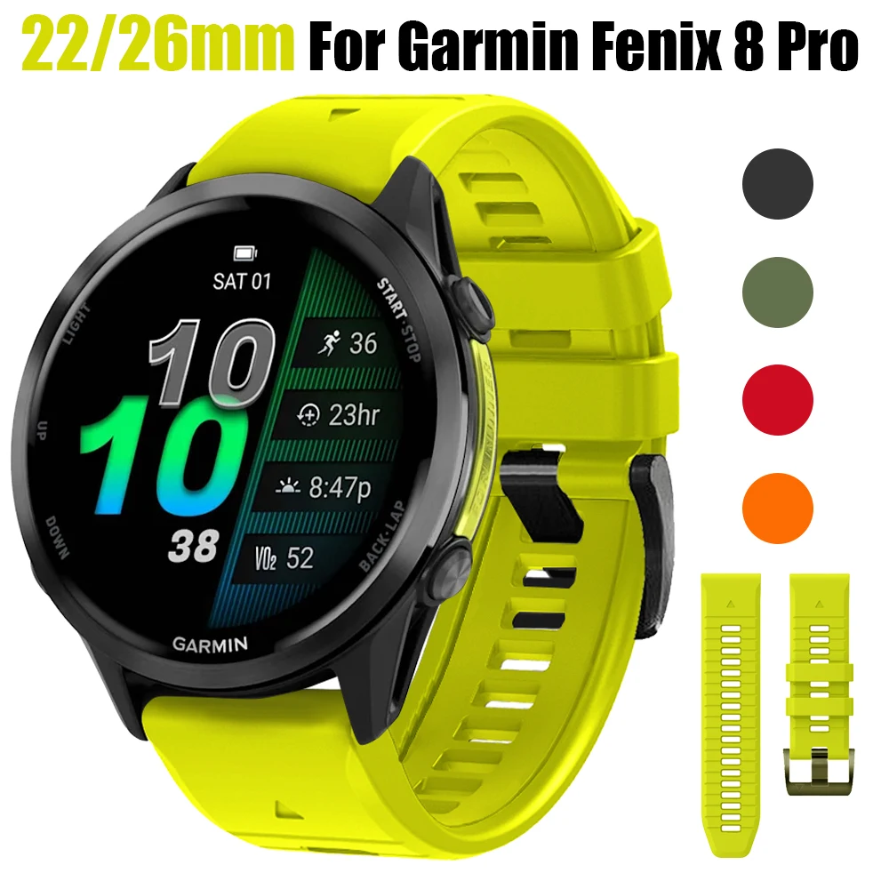 QuickFit 22/26 mm Sport-Silikonarmband für Garmin Fenix 8 Pro/Instinct 3 2X/Tactix 8/Fenix 8 E 7X/Forerunner 970 965 Uhrenarmband