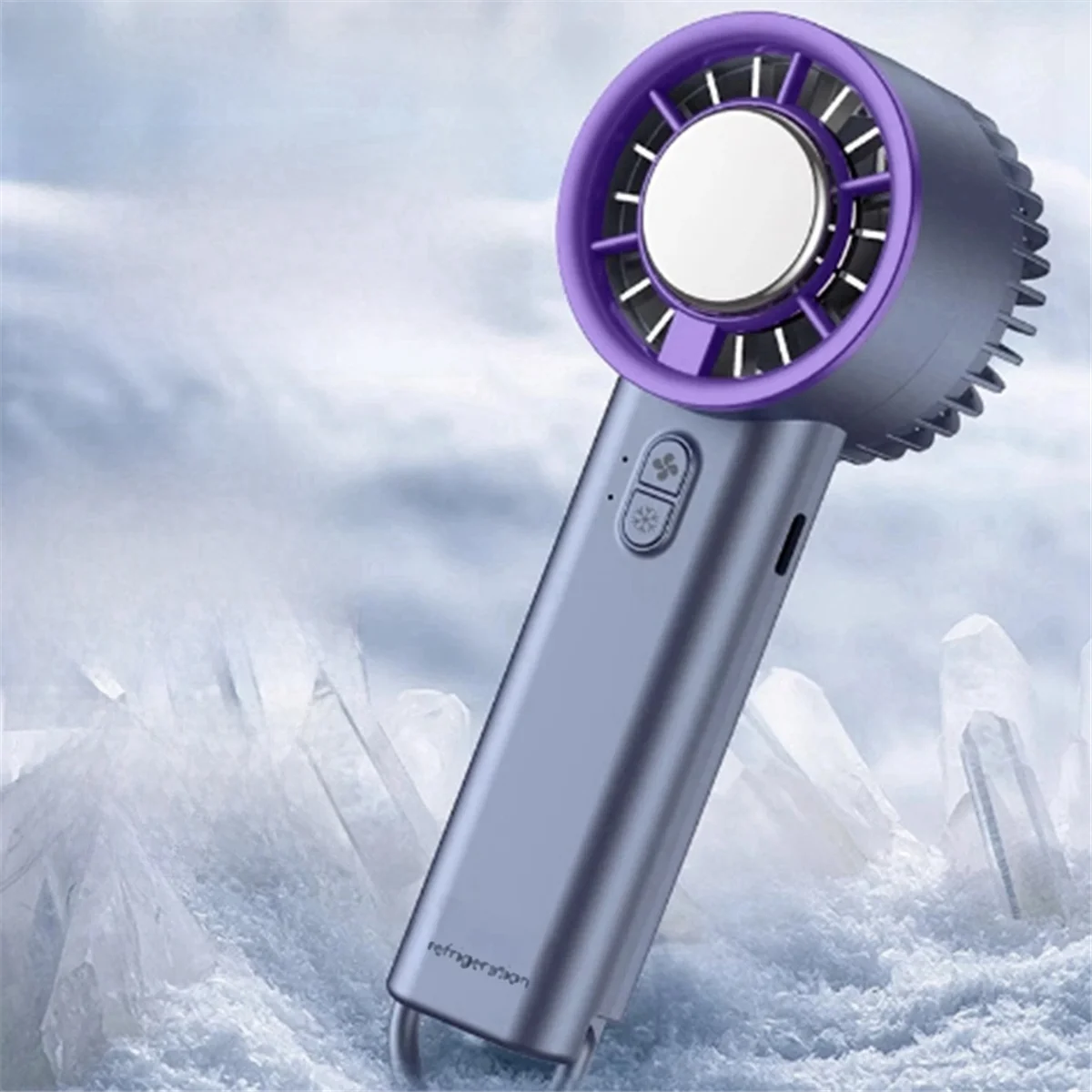 ABGV Handheld ijskompresventilator USB oplaadbare halfgeleiderkoeling Draagbare kleine oplaadbare turboventilator Airconditioner