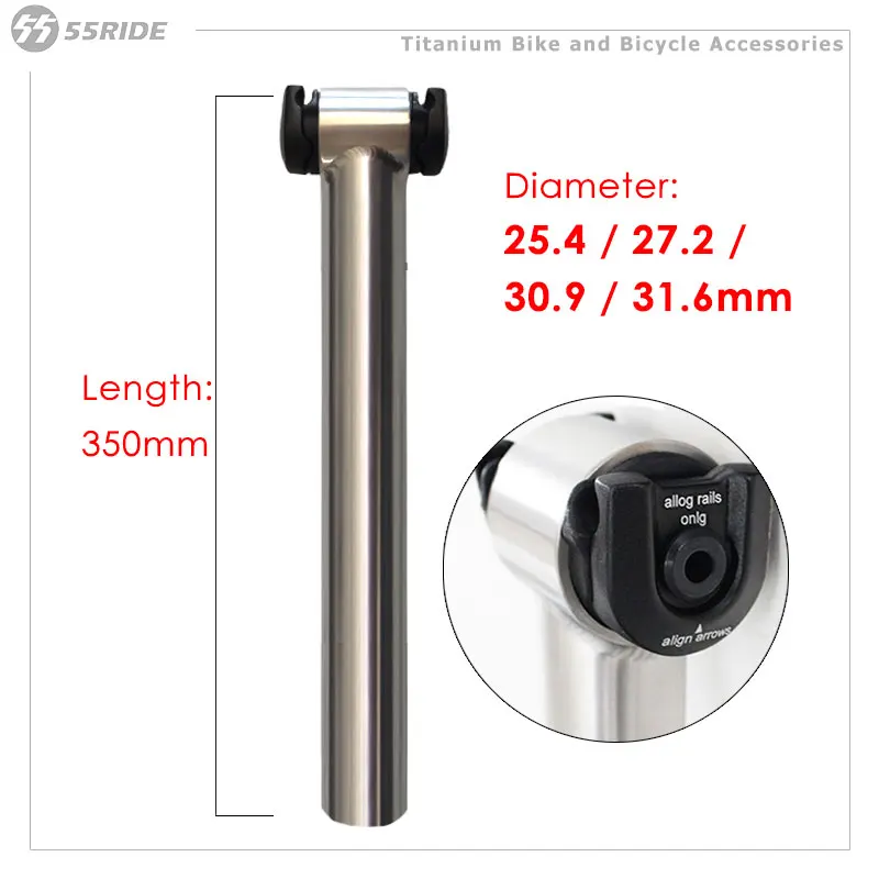 

No Logo Titanium Seatpost Light Weight 25.4 27.2 30.9 31.6mm Matte Black MTB/Road Bike Seatpost 350-450mm Bicycle Parts
