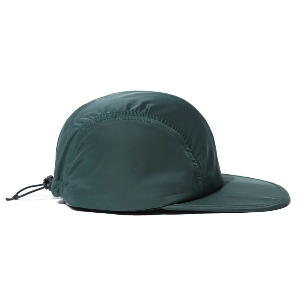 

Drawstring Design Baseball Cap Quick-drying Solid Color Sunshade Cap Flat-brimmed Camping Hat Snapback Hats Unisex