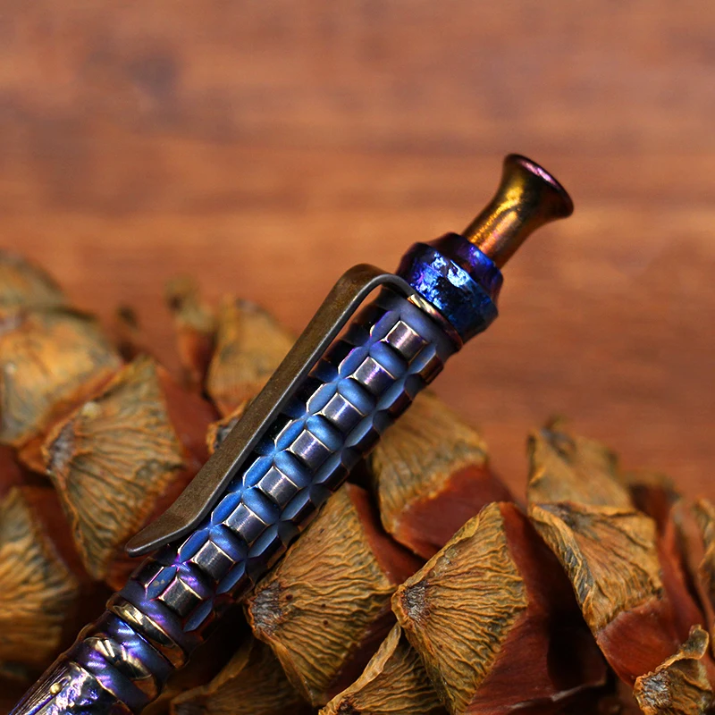 Starry Sky-Bolígrafo táctico de aleación de titanio hecho a mano, bolígrafo de prensa de Metal, bolígrafo de firma de papelería al aire libre, edición limitada