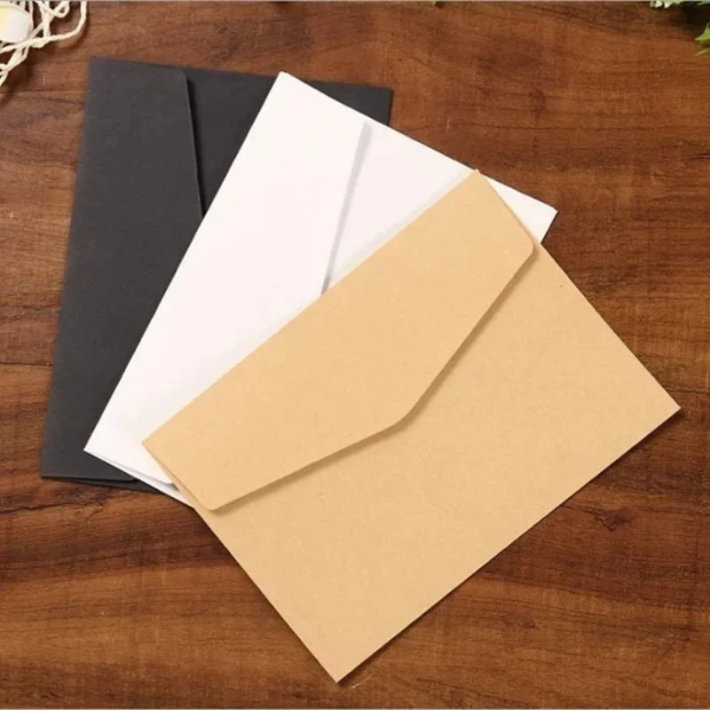 10pcs/Set Black and White Kraft Paper Envelopes Blank Paper Retro European Style Card Postcard Gift Korean Stationery Paper