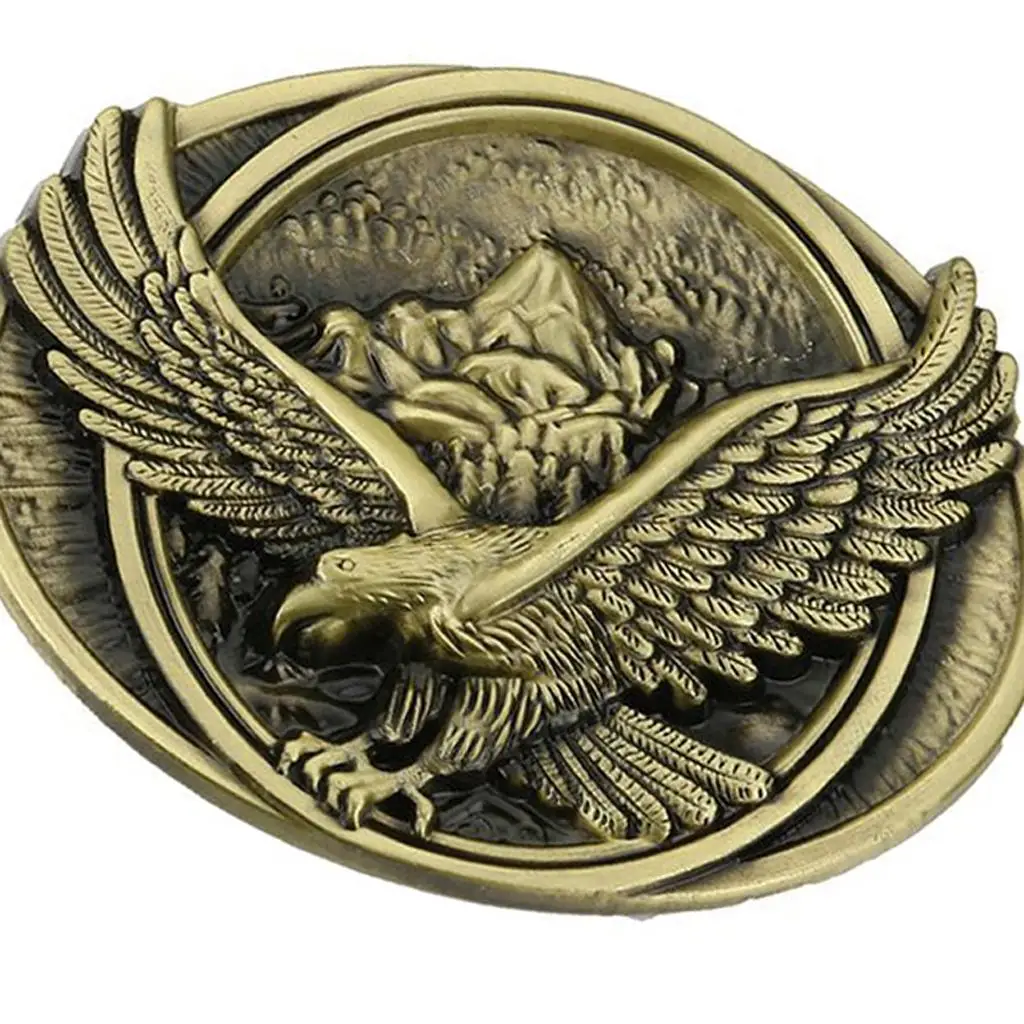 Zinc Alloy Belt Buckle American Hawk Western Classic Bronze Fashion Buckle for Men’s 35-40mm Belts