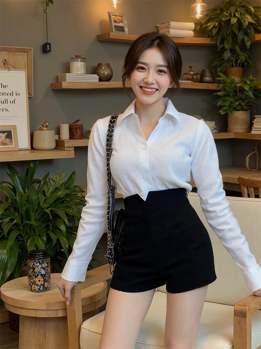 

Шорты женские свободного покроя для отдыха, легкая льняная смесь, эластичная талия, идеальная повседневная повседневная корейская непринужденная уличная одежда