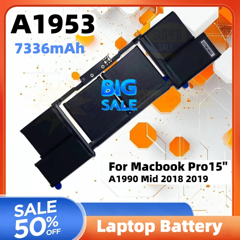 83.6Wh A1953 Laptop Battery for Apple MacBook Pro 15'' A1990 2018 2019 EMC 3215 3359 High Performance Rechargeable Battery