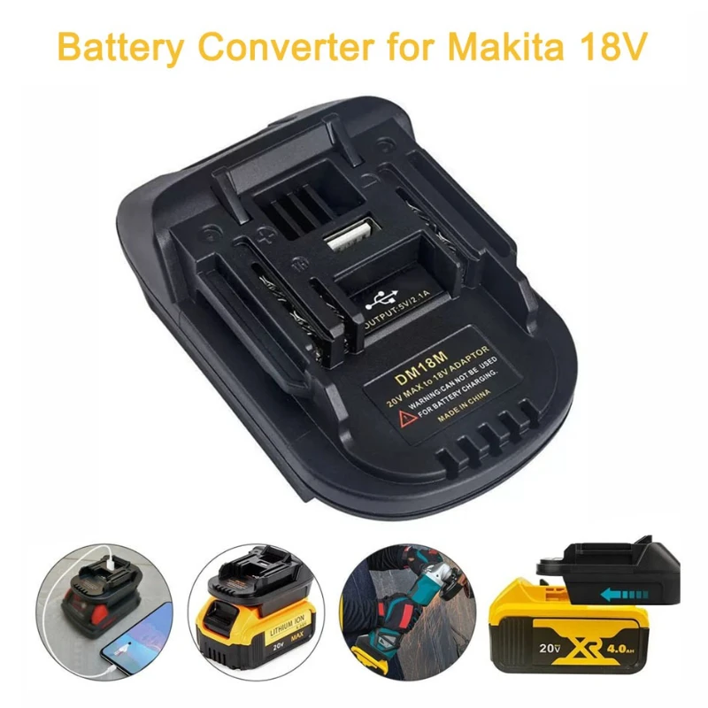 

Адаптер аккумулятора DM18M для инструментов Makita 18 В, преобразователь аккумулятора Dewalt 20 В и аккумулятора Milwaukee M18 18 В в аккумулятор Makita 18 В