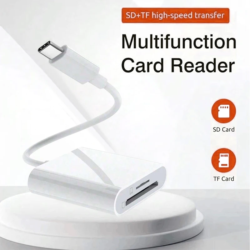 2-in-1 SD Card Reader Adapter Suitable For iPhone 17 16 15 for Samsung for Xiaomi for Huawei Dual Slot SD TF Storage Card Reader